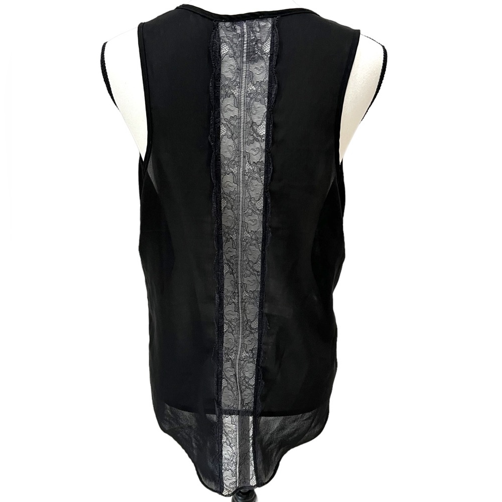 DizzyLizzy Tank Women's Large Black Shell Open Lace Back